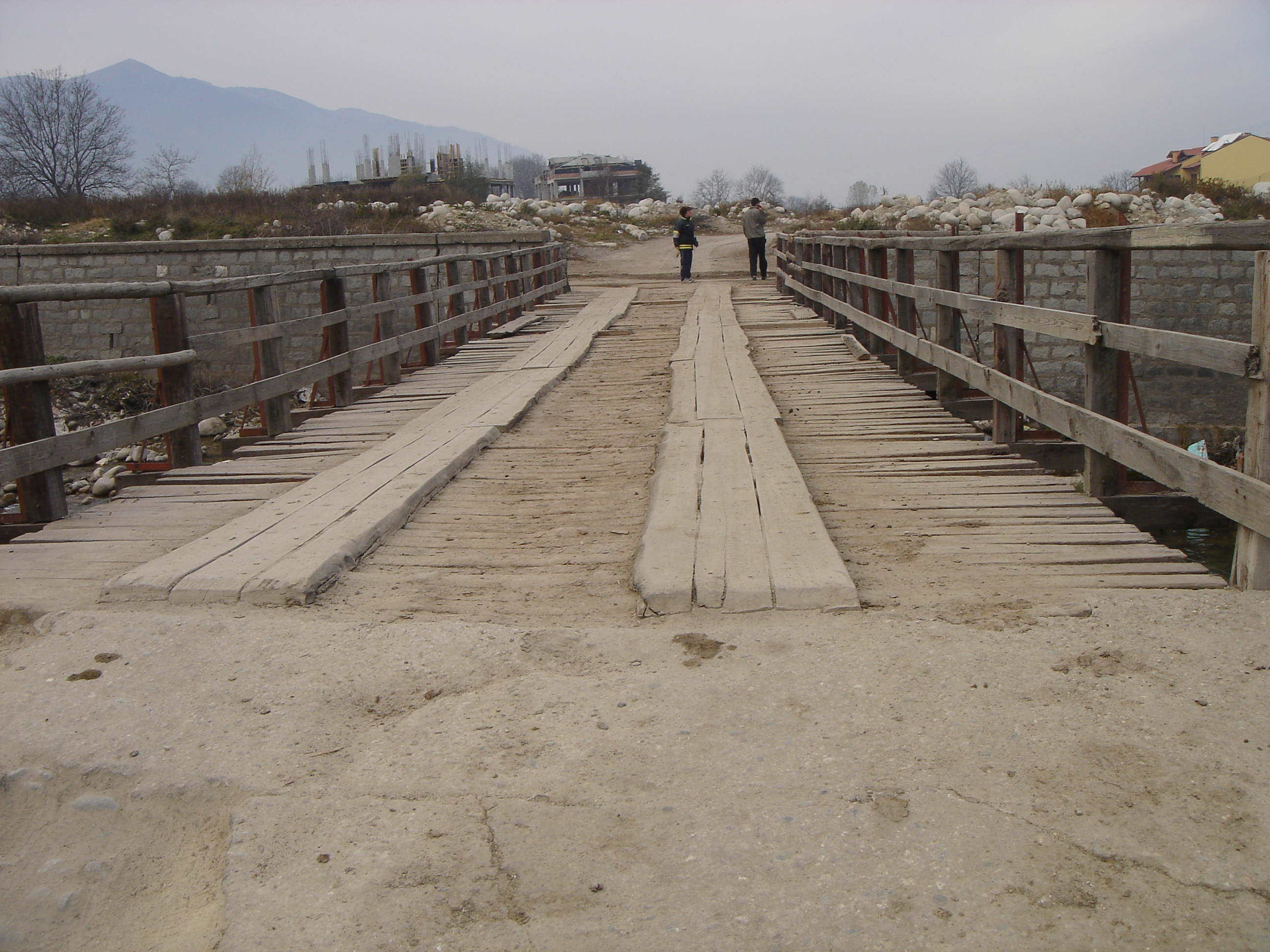 Old wooden bridge across Glazne